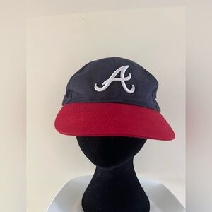 Vintage Atlanta Braves Big Logo A Velcro back Hat Cap Adult Mlb Baseball